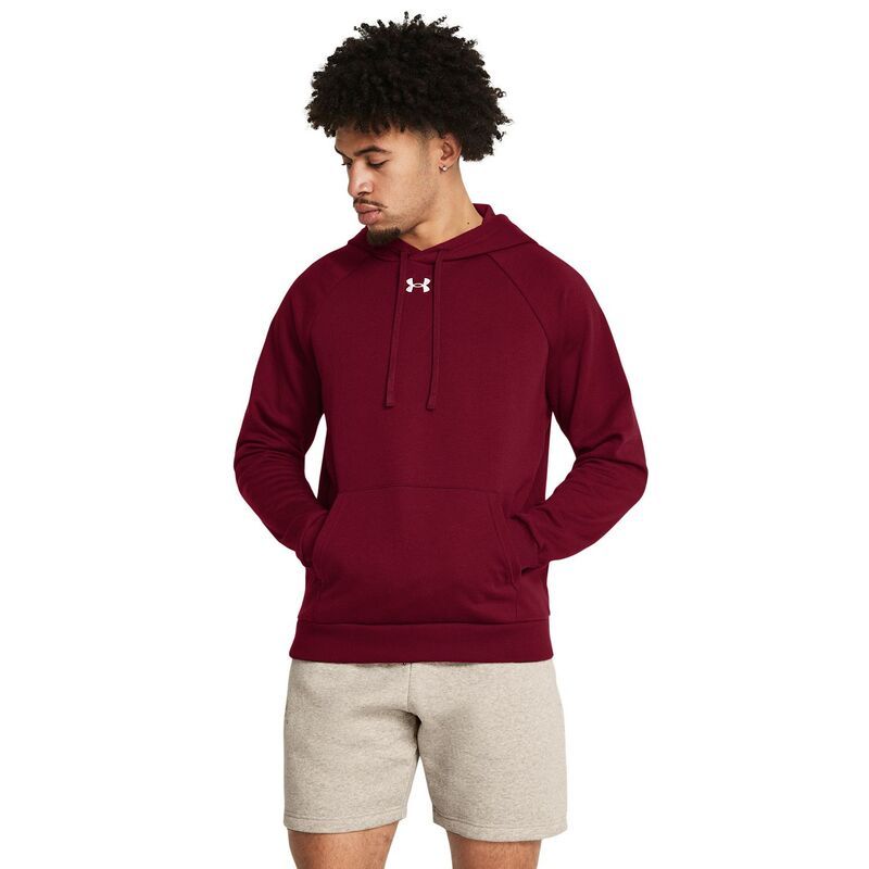 アンダーアーマー メンズ トップス Tシャツ フリース パーカー Mens Under Armour Solid Rival Fleece Hoodie 625 Cardinal