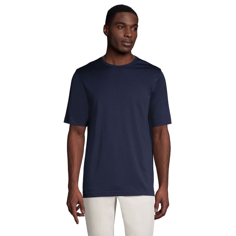 ランズエンド メンズ トップス Tシャツ トール Big Tallands End ClassicFit Supima Tee Radiant Navy ネイビー