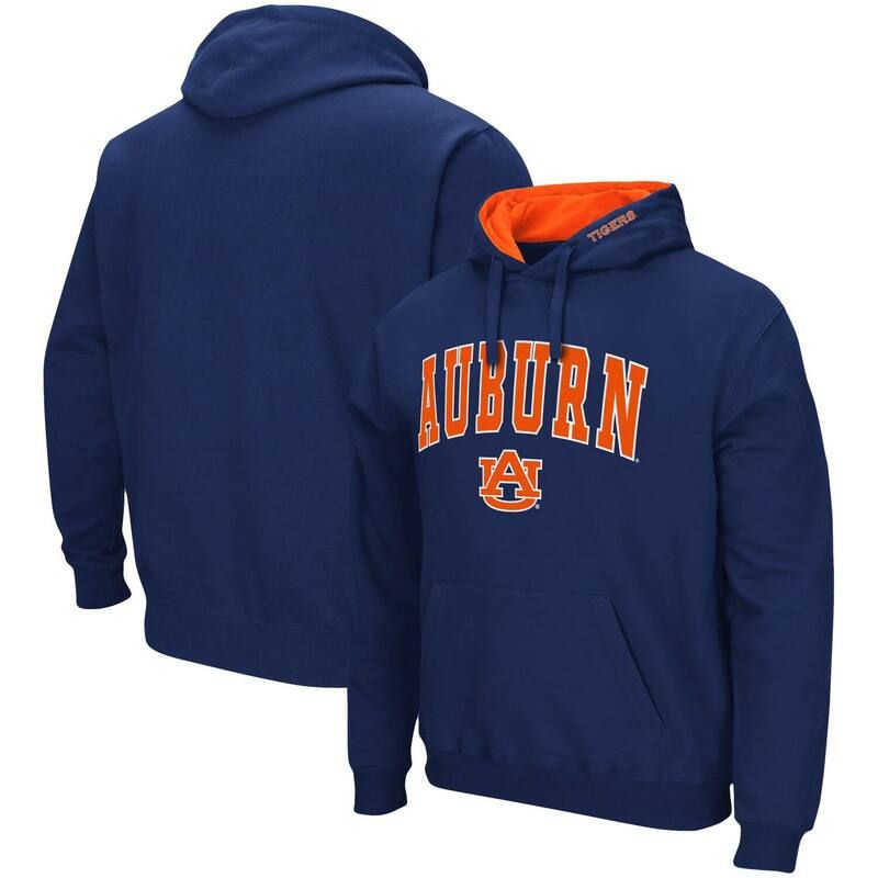 コロシアム メンズ トップス Tシャツ ロゴ パーカー Mens Colosseum Navy Auburn Tigers Arch Logo 30 Pullover Hoodie Aub Navy ネイビー