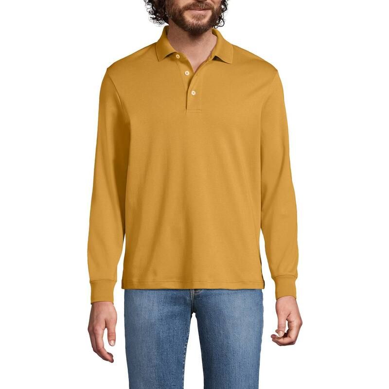 ランズエンド メンズ トップス Tシャツ ポロシャツ Mens Lands End Soft Supima Polo Dijon Gold ゴールド