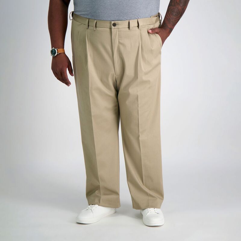 ハガー メンズ ボトムス カジュアルパンツ プリーツ トール Big Tall Haggar Premium Stretch NoIron Khaki Pleated Pants Khaki カーキ