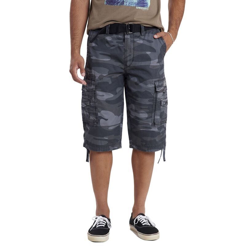 ユニオンベイ メンズ ボトムス ハーフパンツ・ショーツ ショートパンツ Mens UNIONBAY Cordova Messenger Belted Cargo Shorts Black Camo ブラック
