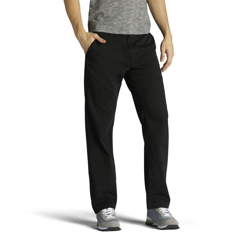 リー メンズ ボトムス カジュアルパンツ リラックスフィット Mens Leextreme Motion Relaxed Fit Flat Front Pants Black ブラック