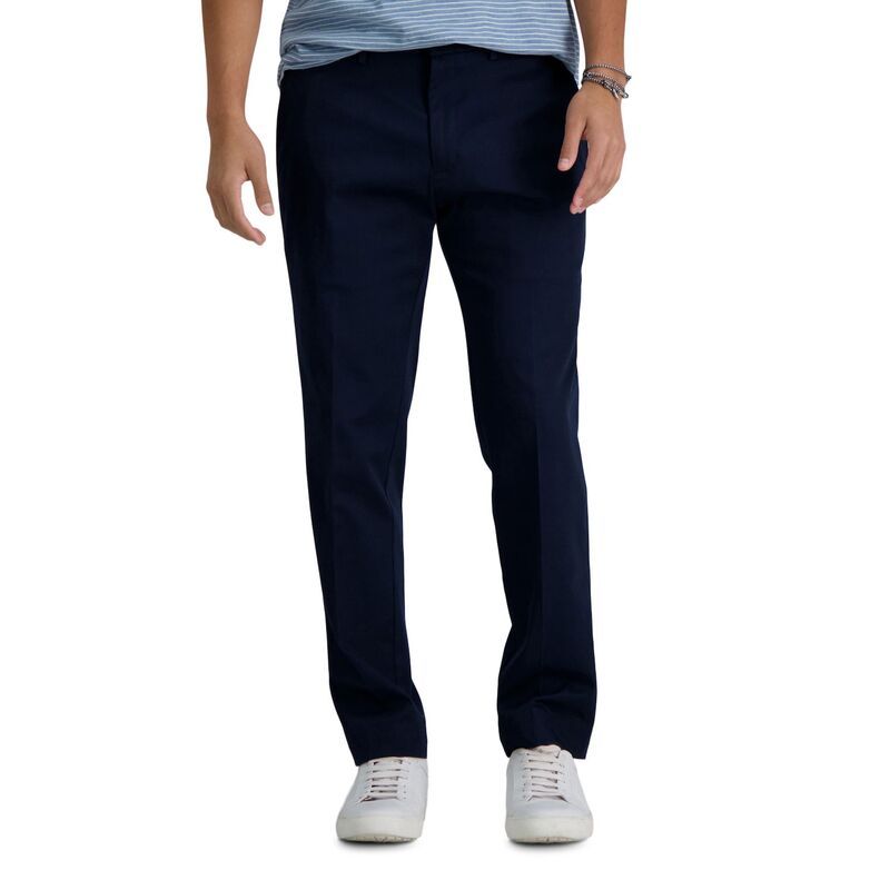 ハガー メンズ ボトムス カジュアルパンツ Men s Haggar Premium NoIron Khaki Flex Waist SlimFit Stretch FlatFront Pants Dark Navy ネイビー