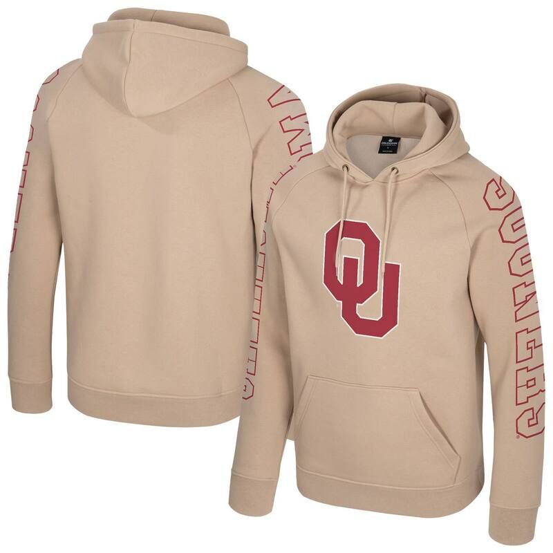 コロシアム メンズ トップス Tシャツ パーカー Mens Colosseum Tan Oklahoma Sooners Big Break Raglan Hoodie Okl Multi マルチカラー