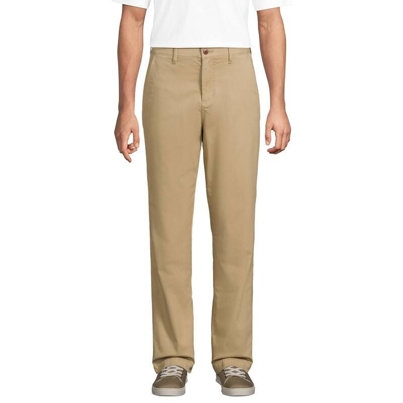 ランズエンド メンズ ボトムス カジュアルパンツ Mens Lands End Classic Fit Flannelined Chino Pants Khaki カーキ