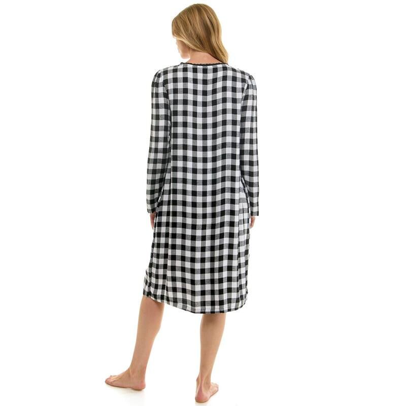 クロフト&バロー レディース アンダーウェア ナイトウェア Womens Croft Barrow Long Sleeve Sleep Gown Totfalo Check Dom Purp チェック クロフト&バロー レディース アンダーウェア ナイトウェア Womens Croft Barrow Long Sleeve Sleep Gown Totfalo Check Dom Purp チェック