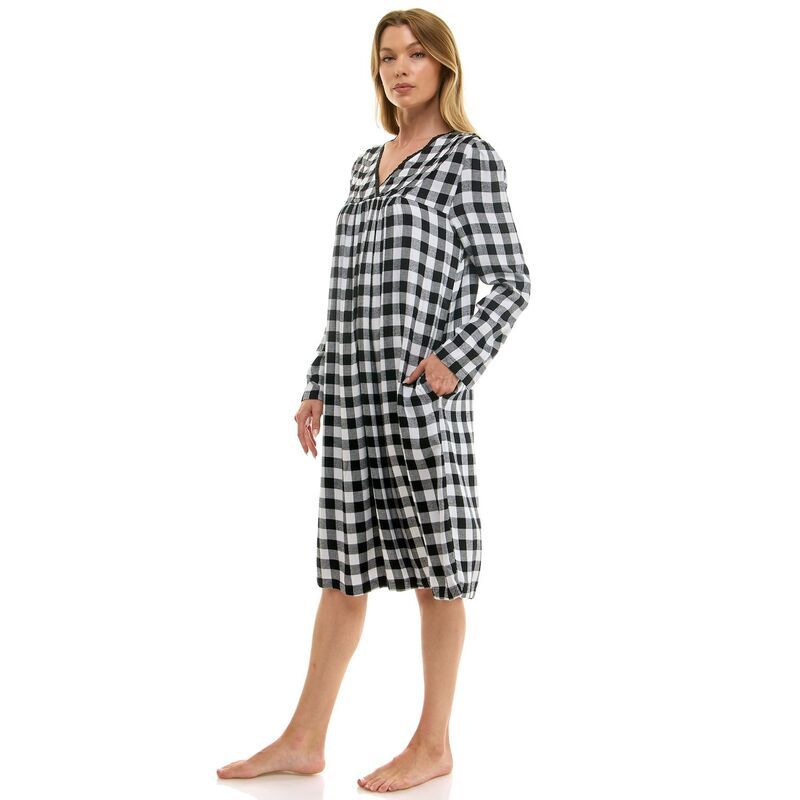クロフト&バロー レディース アンダーウェア ナイトウェア Womens Croft Barrow Long Sleeve Sleep Gown Totfalo Check Dom Purp チェック クロフト&バロー レディース アンダーウェア ナイトウェア Womens Croft Barrow Long Sleeve Sleep Gown Totfalo Check Dom Purp チェック