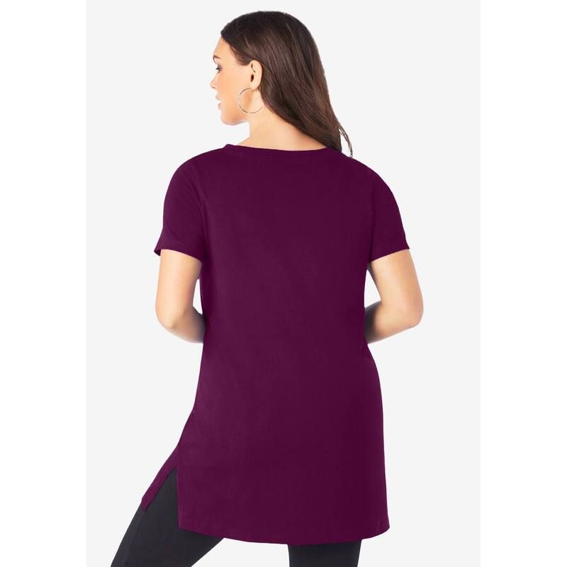 ロアマンズ レディース トップス Tシャツ Vネック プラスサイズ コットン Roamans Womens Plusize Plusize Cotton Short Sleeve VNeck Ultimate Tunic Navy Bias Texture ネ ロアマンズ レディース トップス Tシャツ Vネック プラスサイズ コットン Roamans Womens Plusize Plusize Cotton Short Sleeve VNeck Ultimate Tunic Navy Bias Texture ネ