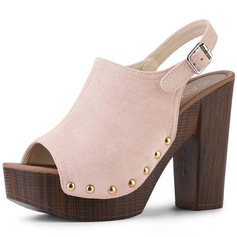 アレグラ ケー レディース シューズ サンダル プラットフォーム ヒール ALLEGRA K Womenslingback Platform Chunky Heel Sandals Dust Pink ピンク