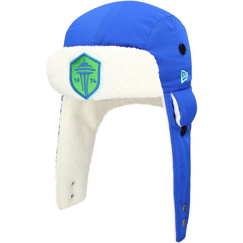 ニューエラ メンズ アクセサリー 帽子 ニット Mens New Era Blue Seattle Sounders FC Trapper Knit Hat Snd Blue ブルー