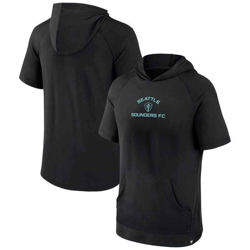 アンブランデッド メンズ トップス Tシャツ パーカー Unbranded Mens Fanatics Branded Black Seattle Sounders FC Match Raglan Short Sleeve Pullover Hoodie Sn