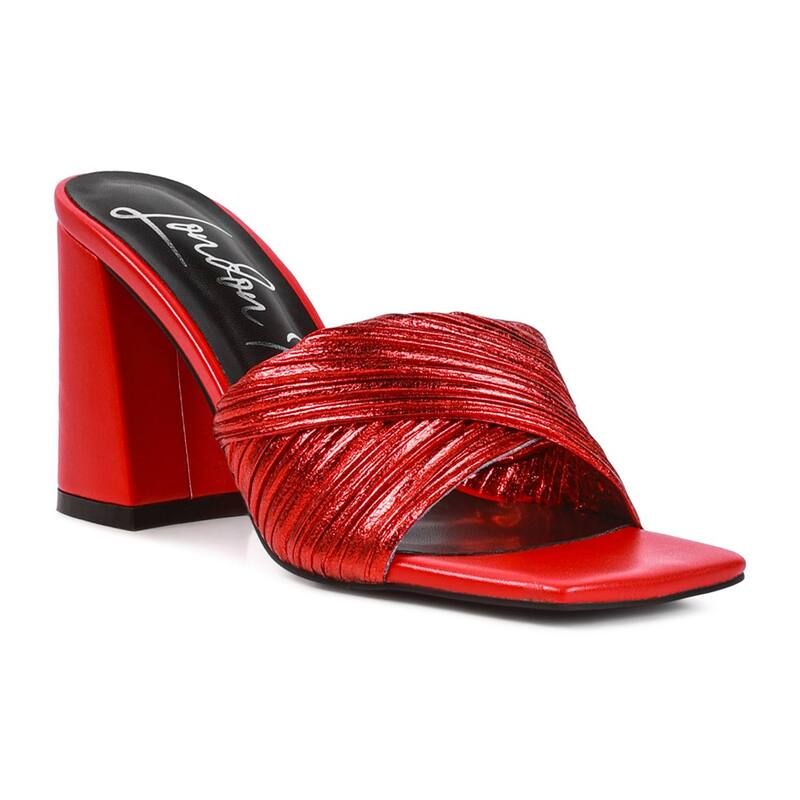 ロンドンラグ レディース シューズ パンプス サンダル ヒール London Rag Saltyou Womens Heeled Slide Sandals Red レッド