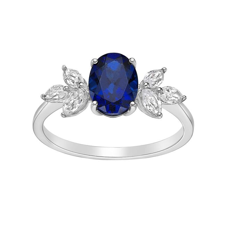 Gemminded レディース アクセサリー リング Gemminded Sterling Silver LabCreated Sapphire LabCreated White Sapphire Ring Sterling ホワイト 17,986円