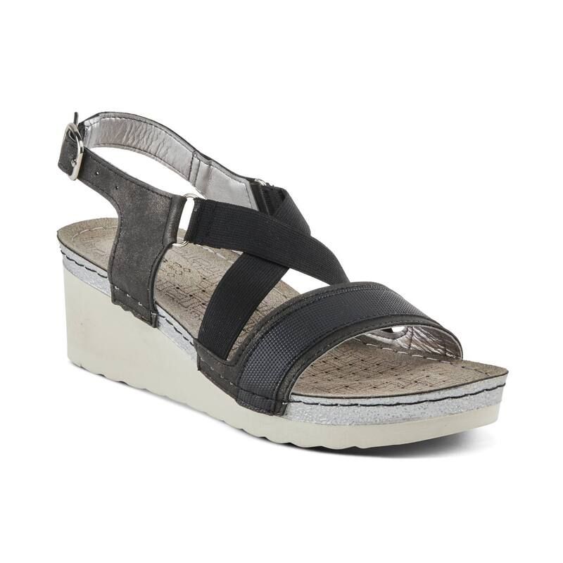 フレクサス レディース シューズ サンダル Womens Flexus by Spring Step Flexus Robynne Wedge Sandals Black ブラック