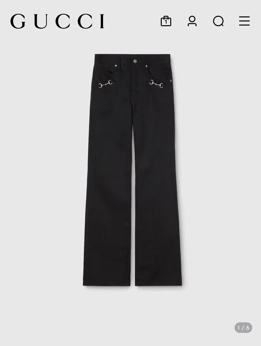 34 グッチ ホースビット デニム パンツ ブラック