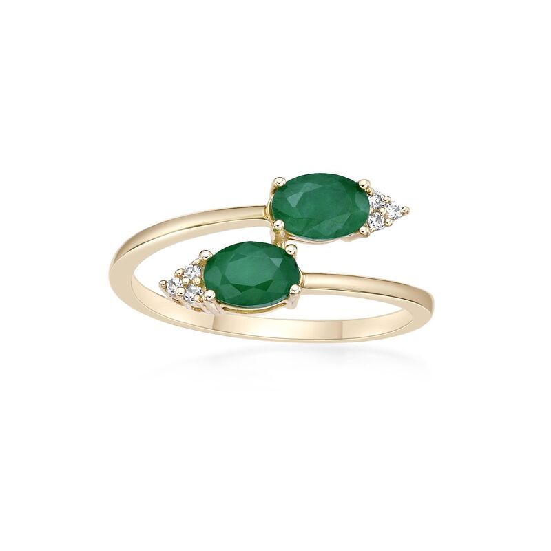 Gemminded レディース アクセサリー リング Gemminded 10k Gold Emerald Diamond Accent Ring 10k Gold ゴールド