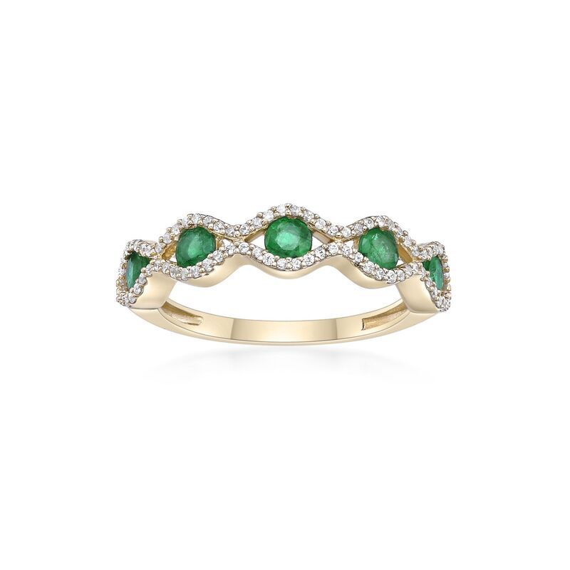 Gemminded レディース アクセサリー リング Gemminded 10k Gold Emerald 14 CaratW Diamond Ring 10k Gold ゴールド