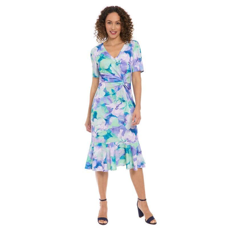 ロンドンタイムス レディース トップス ワンピース ミディ Womens London Timeside Twist Midi Sheath Dress Light Blue ブルー
