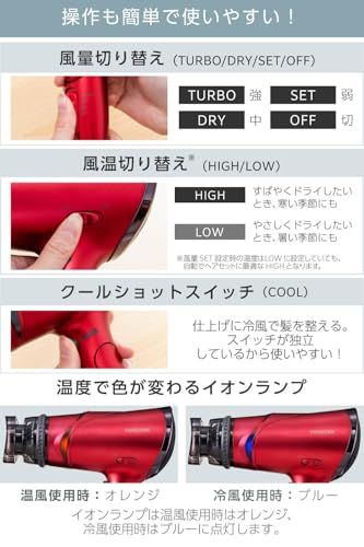 【新品】テスコム (TESCOM) ドライヤー マイナスイオン 折りたたみ 大風量 速乾 冷温風 ラク抜きプラグ ione レッド(ピンク) TD430B-P/E d1933698 【新品】テスコム (TESCOM) ドライヤー マイナスイオン 折りたたみ 大風量 速乾 冷温風 ラク抜きプラグ ione レッド(ピンク) TD430B-P/E d1933698