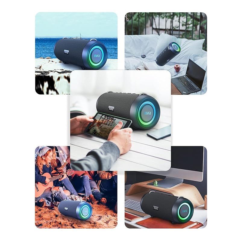 MIFA A90 Bluetoothスピーカー IPX7防水 60W大音量 ワイヤレスステレオ対応 RGB LEDライト 30時間連続再生 Micro SDカード対応 TWS機能 USB C充電 保護ケース・ポータブルストラップ付き MIFA A90 Bluetoothスピーカー IPX7防水 60W大音量 ワイヤレスステレオ対応 RGB LEDライト 30時間連続再生 Micro SDカード対応 TWS機能 USB C充電 保護ケース・ポータブルストラップ付き