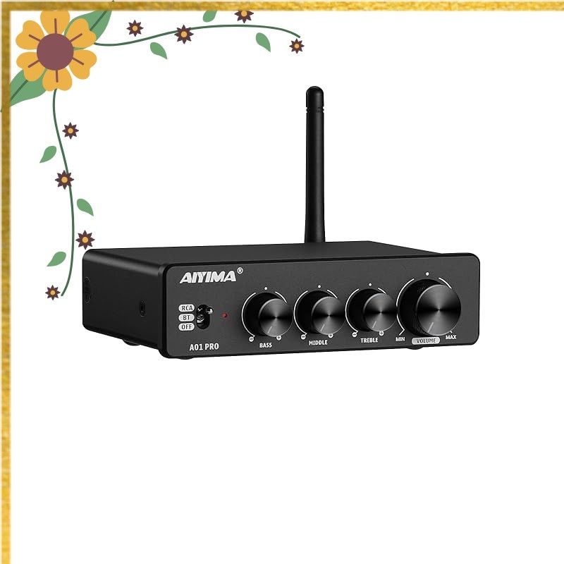 AIYIMA A01 Pro 100W x 2 アンプ Bluetooth 5.1 Class D インテグレーテッドアンプ TPA3116 2.0/2.1 チャンネルパワーアンプレシーバー 3.5mm AUX 出力付き DC12-24V DC 24V 電 0