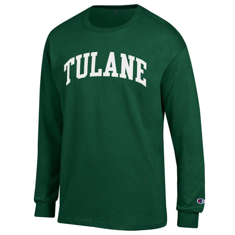 チャンピオン メンズ トップス Tシャツ Mens Champion Green Tulane Green Wave Basic Arch Long Sleeve TShirt Nc2 Green グリーン チャンピオン メンズ トップス Tシャツ Mens Champion Green Tulane Green Wave Basic Arch Long Sleeve TShirt Nc2 Green グリーン