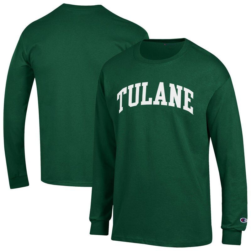 チャンピオン メンズ トップス Tシャツ Mens Champion Green Tulane Green Wave Basic Arch Long Sleeve TShirt Nc2 Green グリーン チャンピオン メンズ トップス Tシャツ Mens Champion Green Tulane Green Wave Basic Arch Long Sleeve TShirt Nc2 Green グリーン