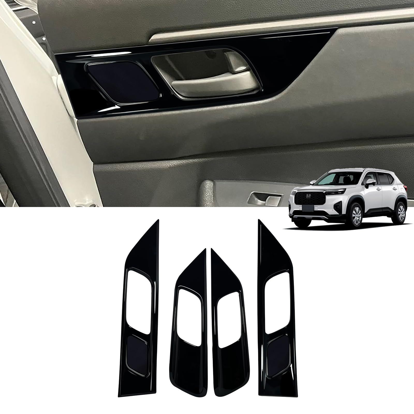 【GIKAKU】Forホンダ新型WR-V wr-v DG5系 アクセサリー X/Z/Z+ 内装パーツ インサイドハンドルパネル インナードアハンドルパネル インテリアパネル 保護パーツ 傷防止 車種専用設計（ピアノブラック）ts 9075b395