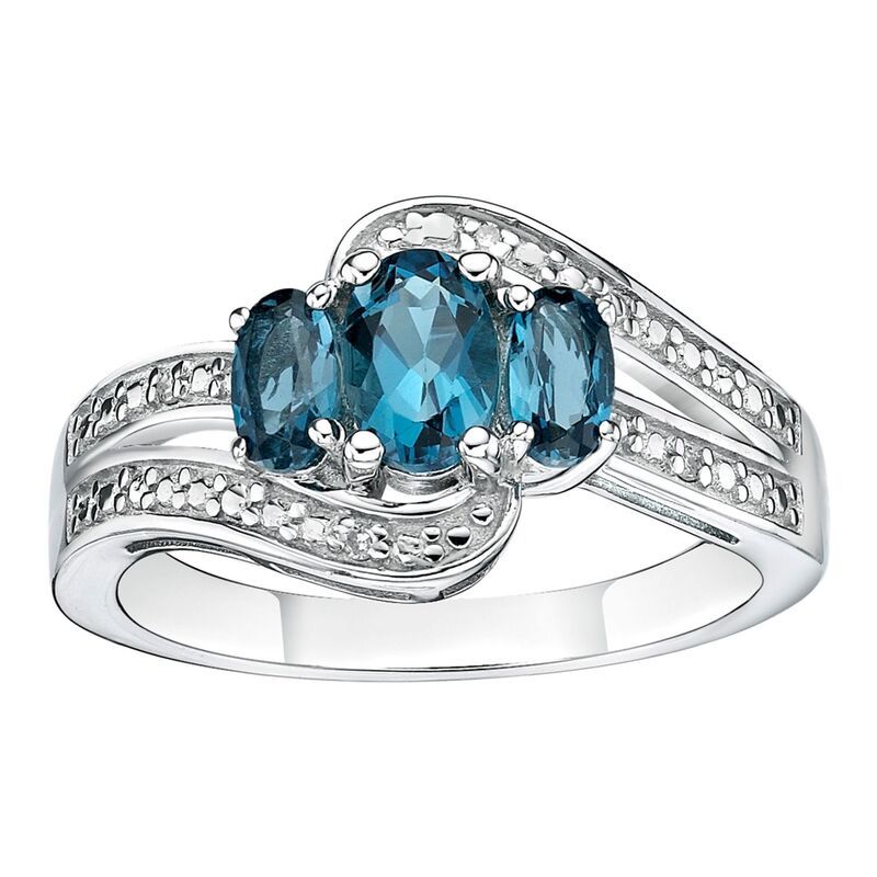 Gemminded レディース アクセサリー リング Gemminded Sterling Silver London Blue Topaz Diamond Accent Ring Sterling ブルー