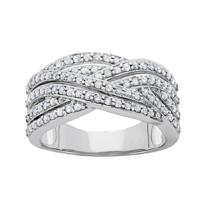 アンブランデッド レディース アクセサリー リング Unbranded 10k White Gold 34 CaratW Diamond Band Ring White ホワイト