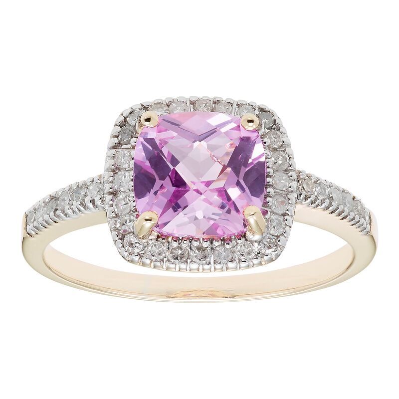 アンブランデッド レディース アクセサリー リング Unbranded LabCreated Pink Sapphire 10K Gold 15 CaratW Diamond Frame Ring Yellow イエロー