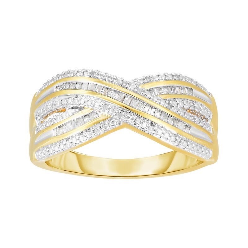 アンブランデッド レディース アクセサリー リング Unbranded 15 CaratW Diamond 14k GOld Over Silver Criss Cross Ringold Tone ゴールド