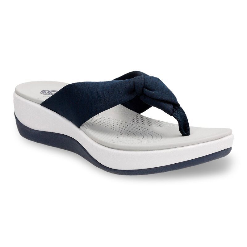 クラークス レディース シューズ サンダル Clarks Cloudsteppers Arla Glison Womens Ortholite Sandals Navy Blue ネイビー