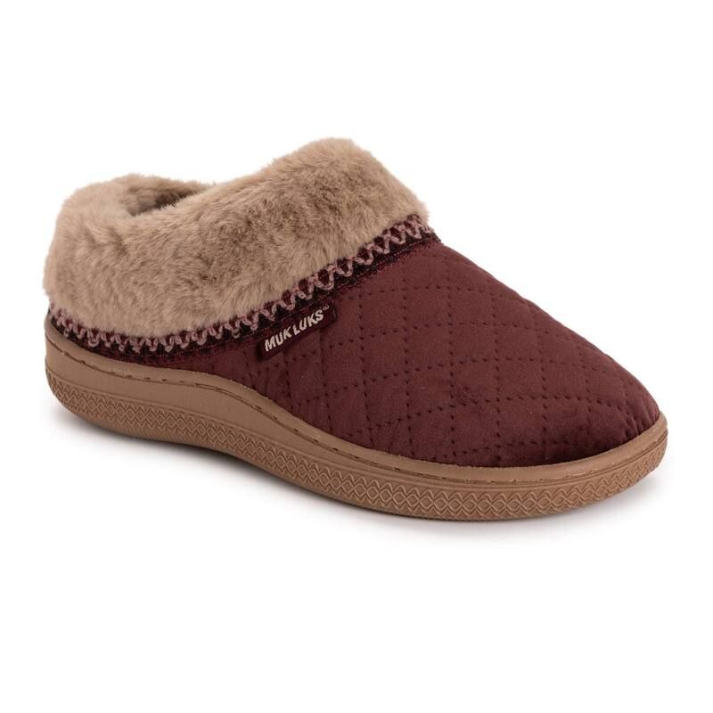 ムクルクス レディース シューズ サンダル キルティング ベルベット MUK LUKS Charlee Womens Velvet Clog Slippers With Quiltedesign Merlot