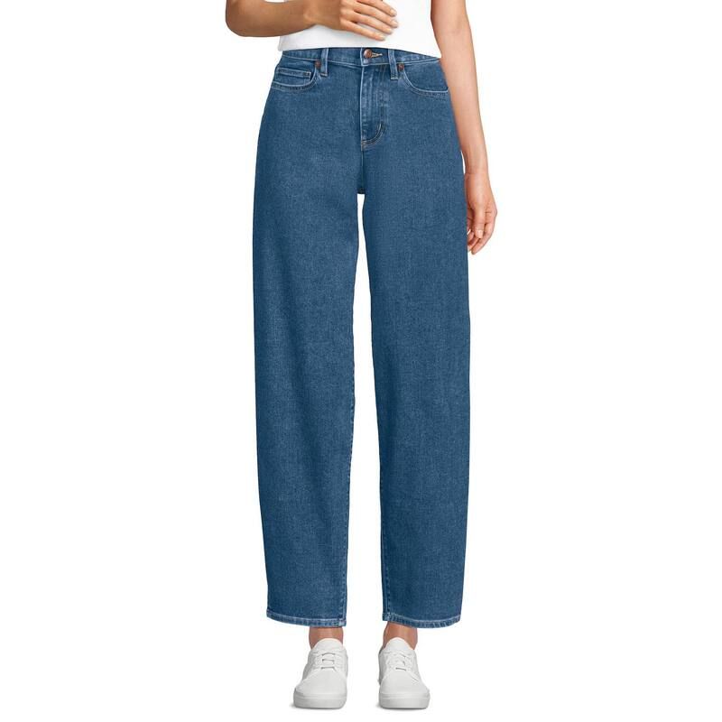 ランズエンド レディース ボトムス デニムパンツ アンクル ジーンズ Womens Lands Endenim Barreleg Ankle Jeans Crawford Wash デニム