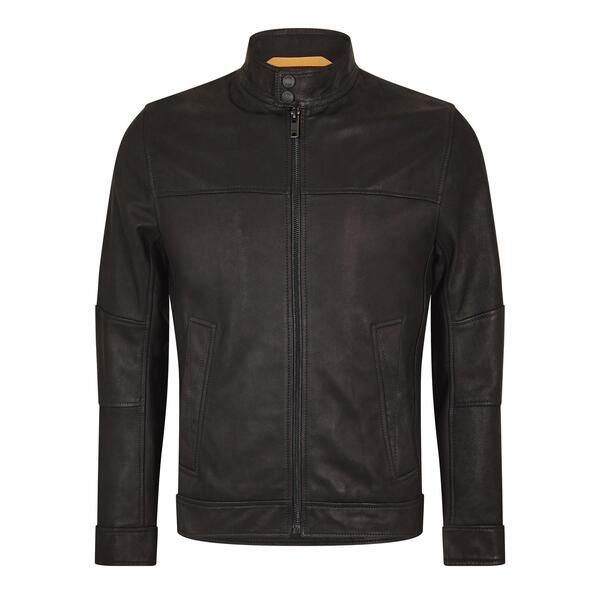ボス メンズ アウター ジャケット・ブルゾン レザー Boss Mens Josep11 Leather Jacket Black ブラック