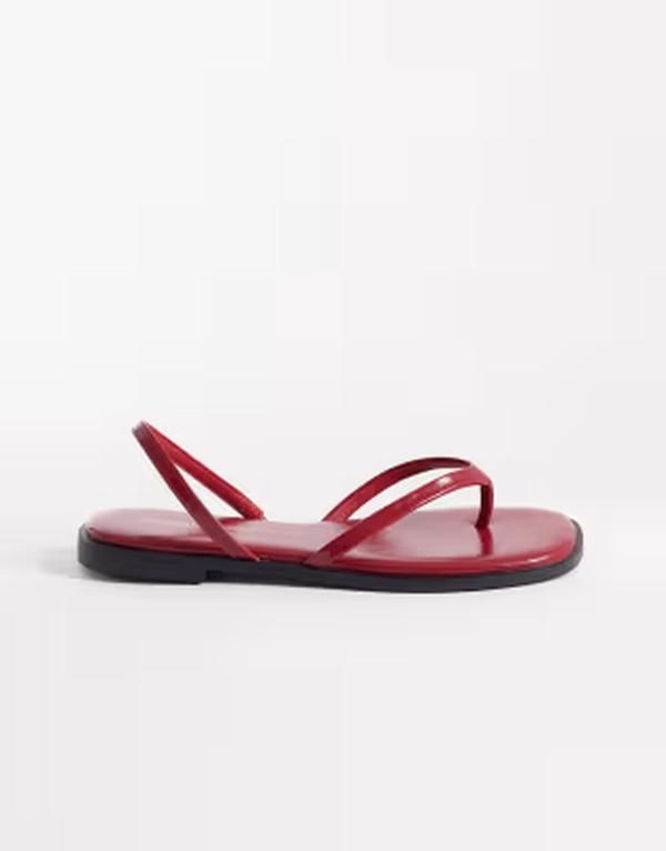 ロンドンレベル レディース シューズ サンダル London Rebel Florie flat sandals Burgundy バーガンディ