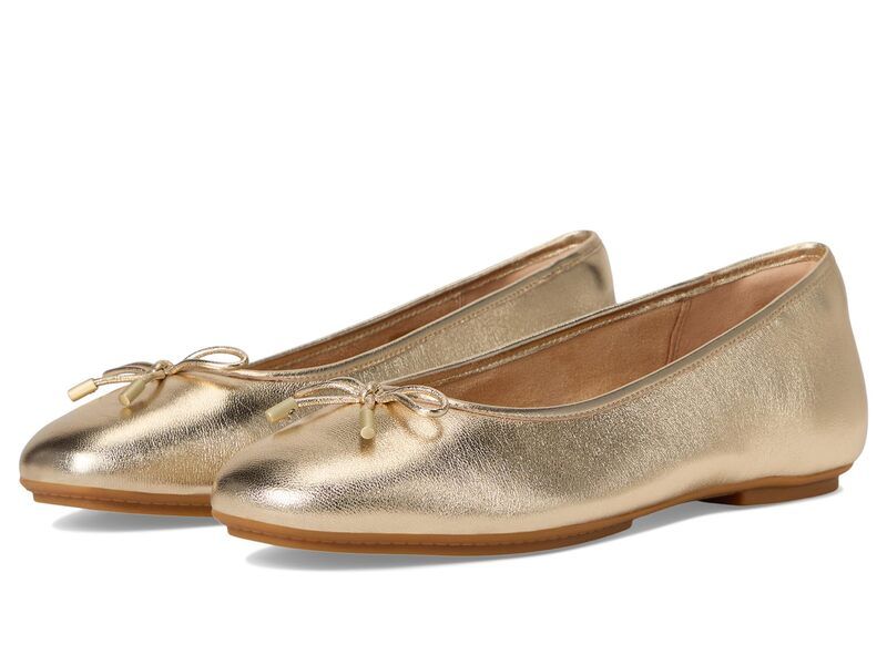 フィットフロップ レディース シューズ サンダル トール レザー FitFlop Delicato Bow Soft MetallicLeather Ballet Flats Platino メタリック