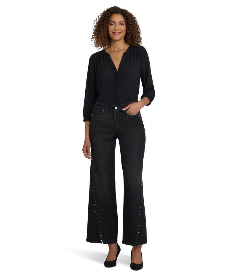 エヌワイディージェイ レディース ボトムス デニムパンツ ワイドレッグ NYDJ Teresa Wide Leg Rhinestone Jean in French Nightfall French Nightfal