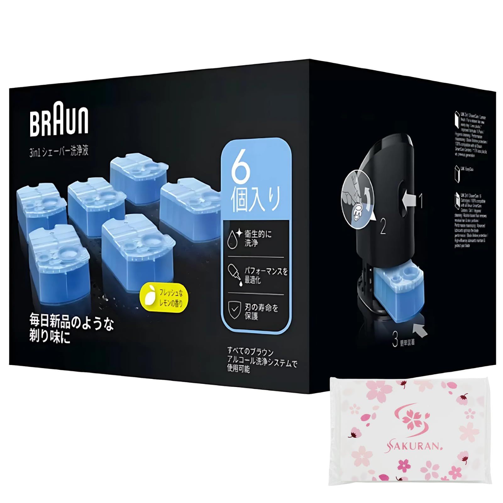 ブラウン アルコール洗浄液 (6個入) メンズシェーバー用 CCR6 CR [正規品] BRAUN 【当社オリジナルセット／SAKURANポケットティッシュ付】ma dc5a0ba9