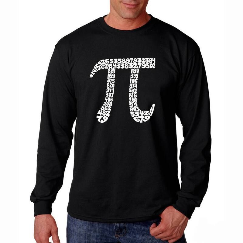 エルエーポップアート レディース トップス Tシャツ LA Pop ArtHE FIRST 100 DIGITS OF PI Mens Word Art Long Sleeve Tshirt Black ブラック