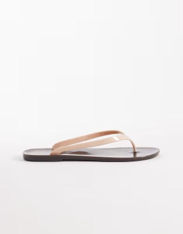 エイソス レディース シューズ サンダル ASOS DESIGN Foxton jelly flip flops in chocolate and blush CHOCOLATE AND BLUSH ブラッシュ