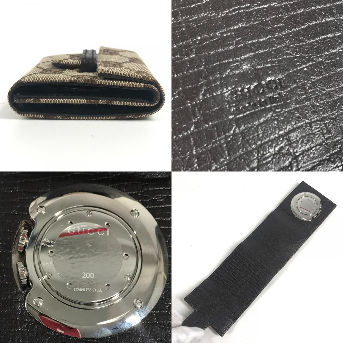 GUCCI グッチ 置時計 トラベルクロック YC200001 GGキャンバス/レザー