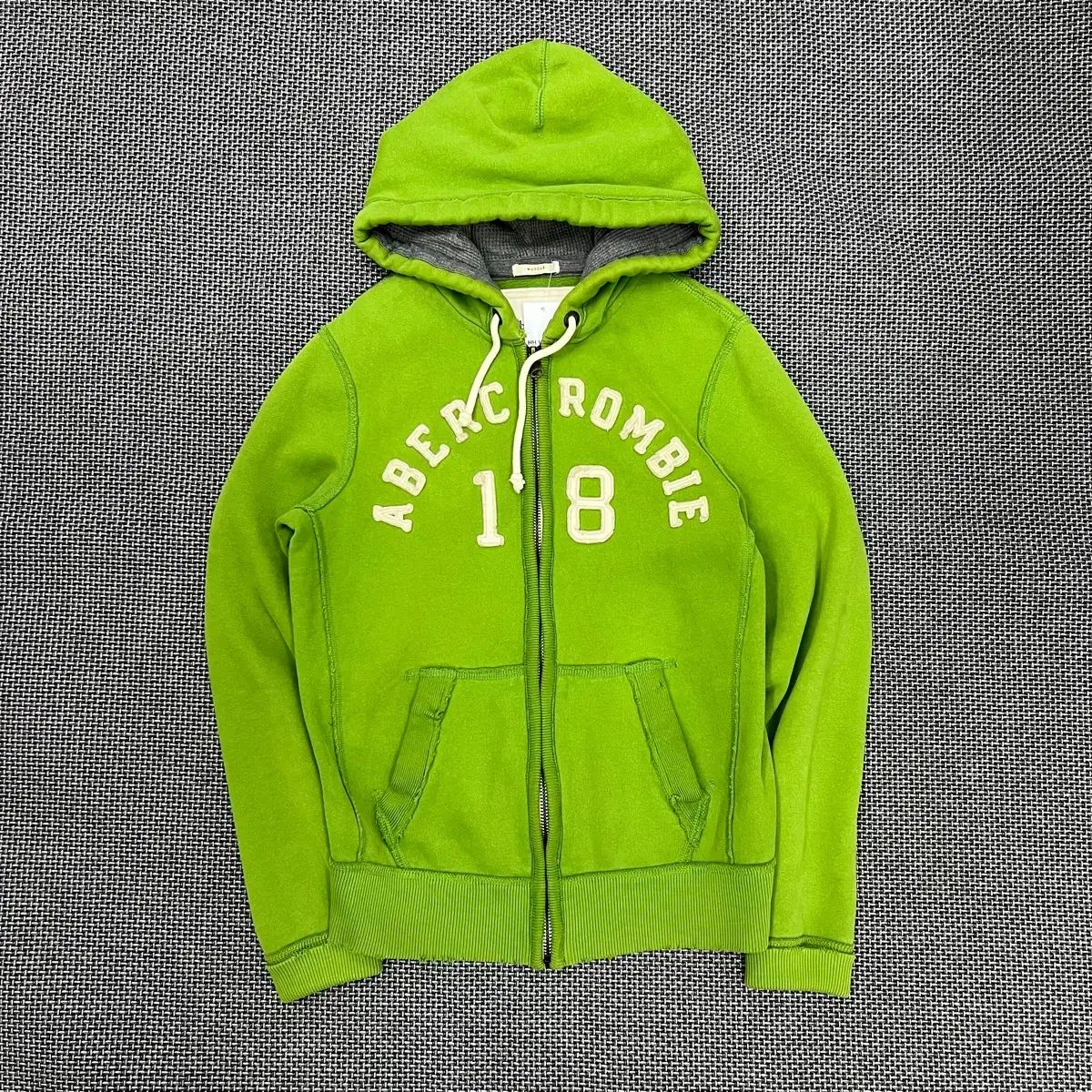 アバクロンビー マッスルフィット イエローグリーン フードジップアップ