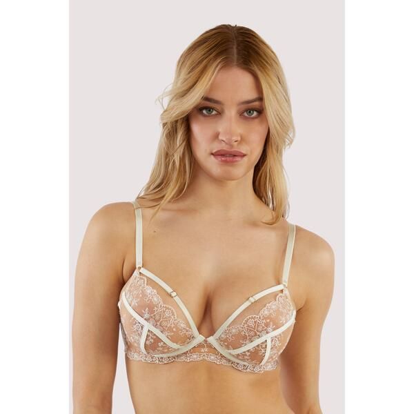 プレイフルプロミス レディース アンダーウェア ブラジャー フラワー柄 フラワー Playful Promises Cassia Ivory Floral Embroidery Caged Bra Ivory アイボリー