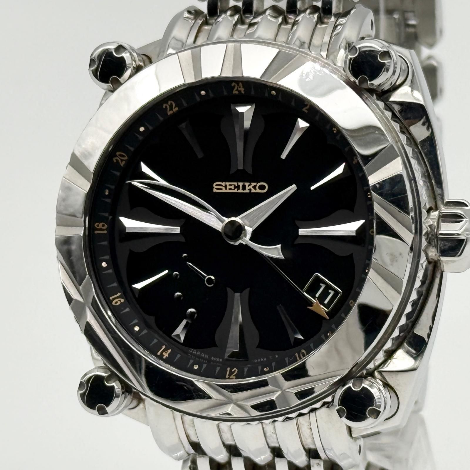 SEIKO セイコー GALANTE ガランテ スプリングドライブ 5R66-0AW0 ブラックシェル SBLA067 AT メンズ 腕時計 稼働品 180,750円