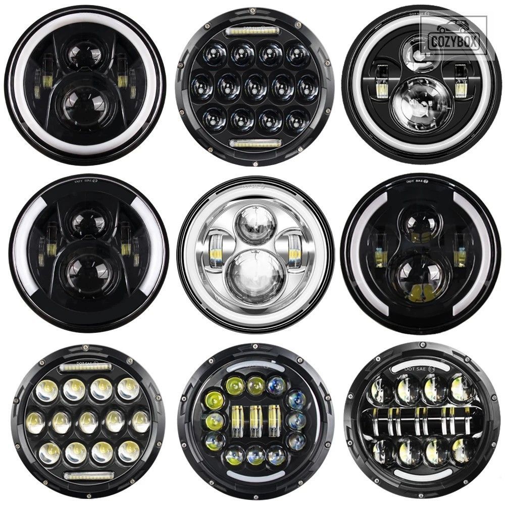 7 インチ LED 車オートバイ ヘッドライト DRL H4 ヘッドランプ ハーレー BMW Yamha