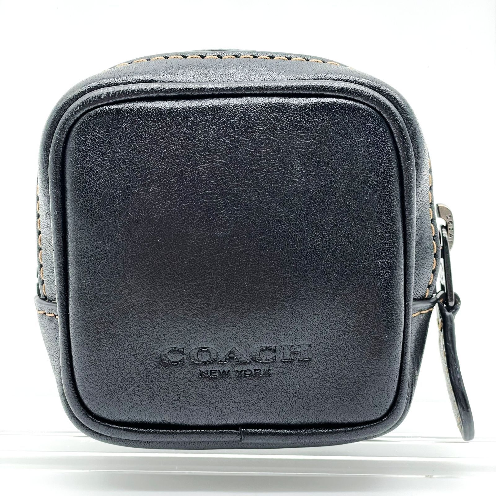 コーチ COACH ミニポーチ レザー ブラック 黒 小物入れ マルチケース 