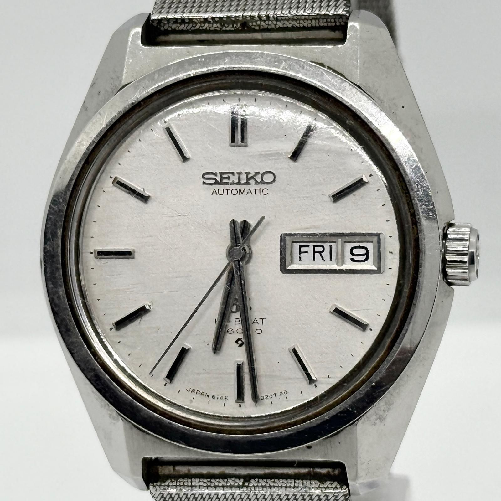SEIKO セイコー ハイビート 36000 グランドセイコー 6146-8000 ホワイト AT メンズ 腕時計 稼働品